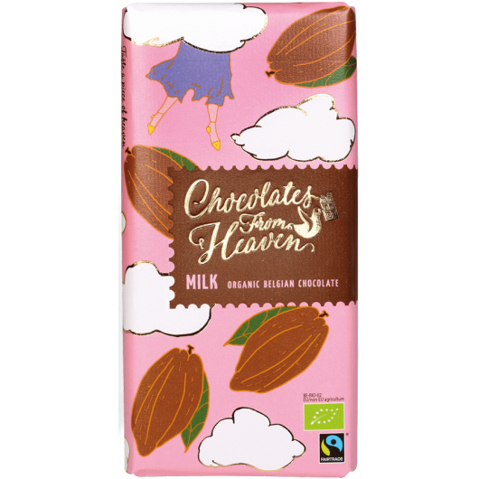 Tablica mlečne bio čokolade v roza ovitku