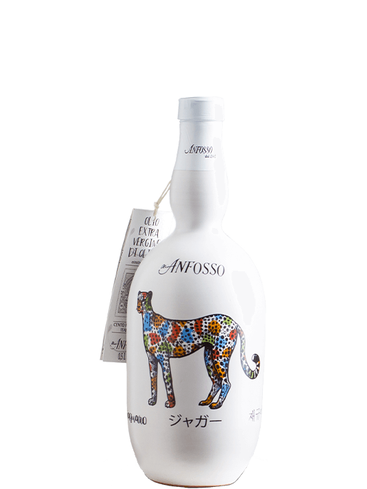 Ekstra deviško oljčno olje hladno stiskano v keramični steklenici jaguar