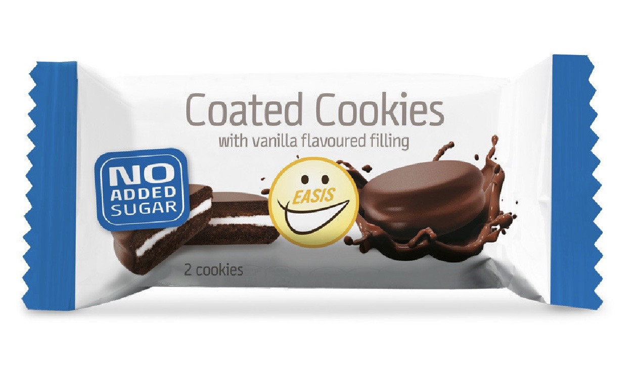 Piškot z vanilijevo kremo oblit s čokolado brez sladkorja