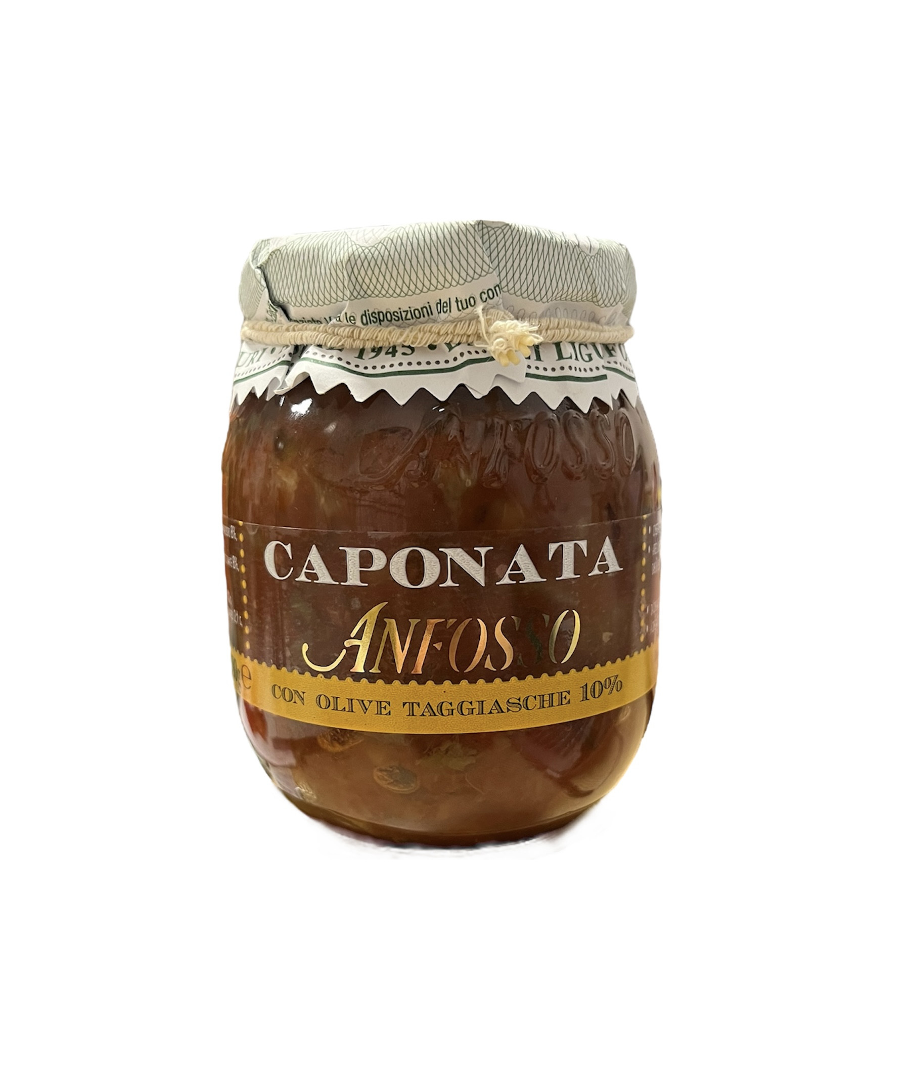 Paradižnikova omaka caponata z jajčevci in olivami taggiascha