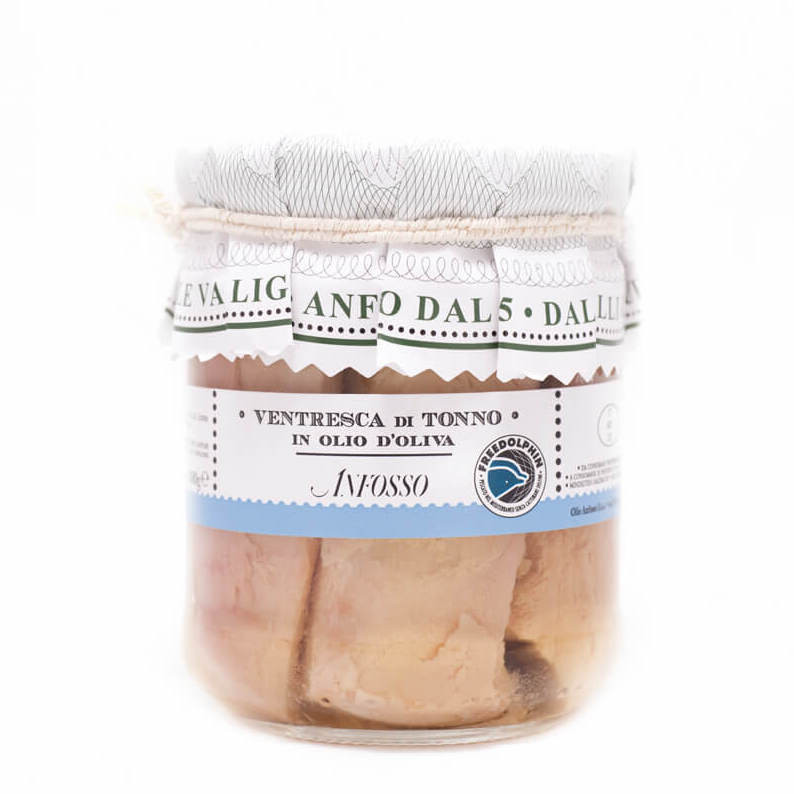 Fileji rumenoplaviutega tuna ventresca - potrebuševina v ekstra deviškem oljčnem olju
