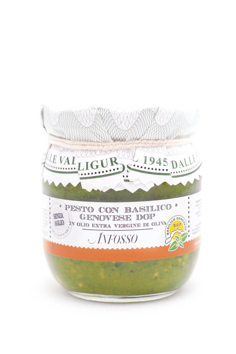 Zeleni pesto genovese z baziliko genovese ter ekstra deviškim oljčnim oljem