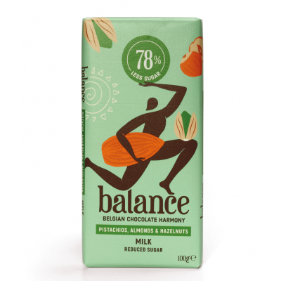 MLEČNA ČOKOLADA s 3 oreški STEVIJA 100G