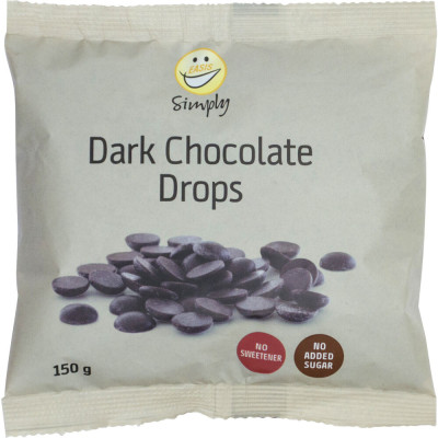 KAPLJICE TEMNA ČOKOLADA 65% brez sladil 150g