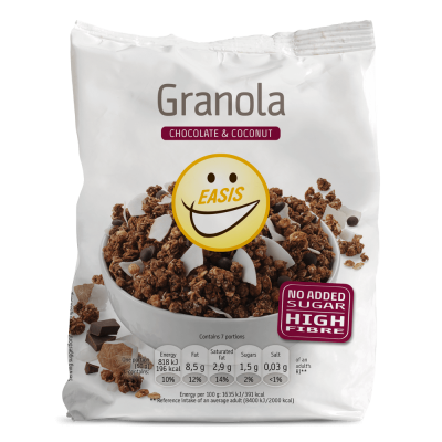 GRANOLA kokos in čokolada brez sladil 350g